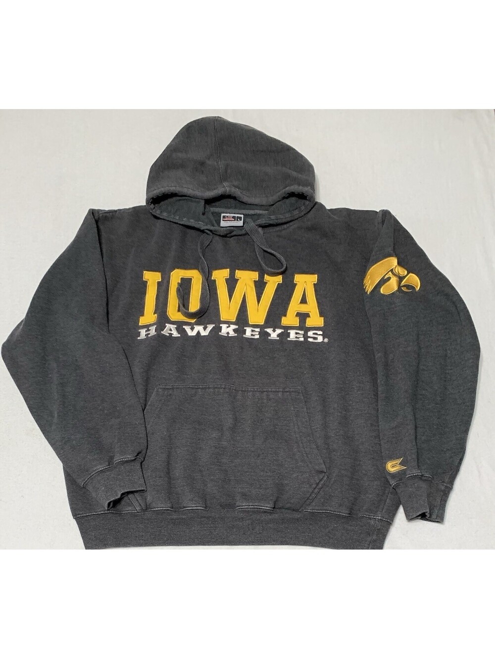 Iowa Hawkeyes Pullover Hoodie Sweatshirt Gray Colosseum Large  C12